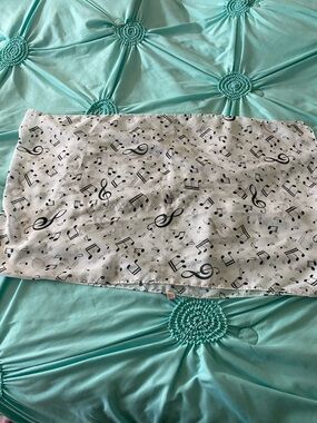 White Musical Notes Print Tube Skirt